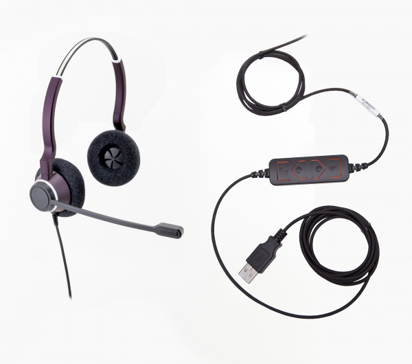5042c-usb clearphonic™ hd sonorous pro stereo usb headset w/ no quick disconnect 5042c usb